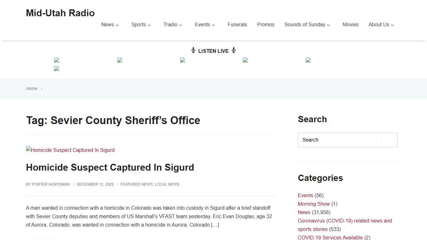 Sevier County Sheriff's Office - Mid-Utah Radio